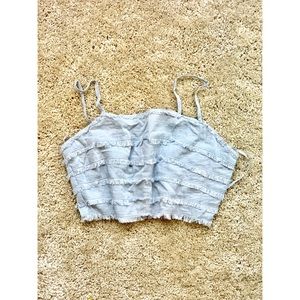 Layered Ruffle Detail Cropped Cami